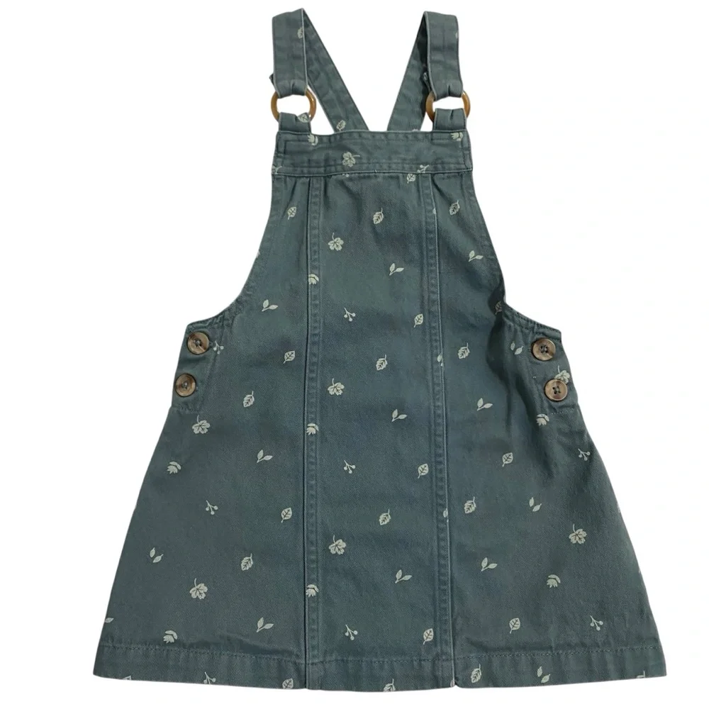 Tahari Teal Floral Print Pinafore Jumper